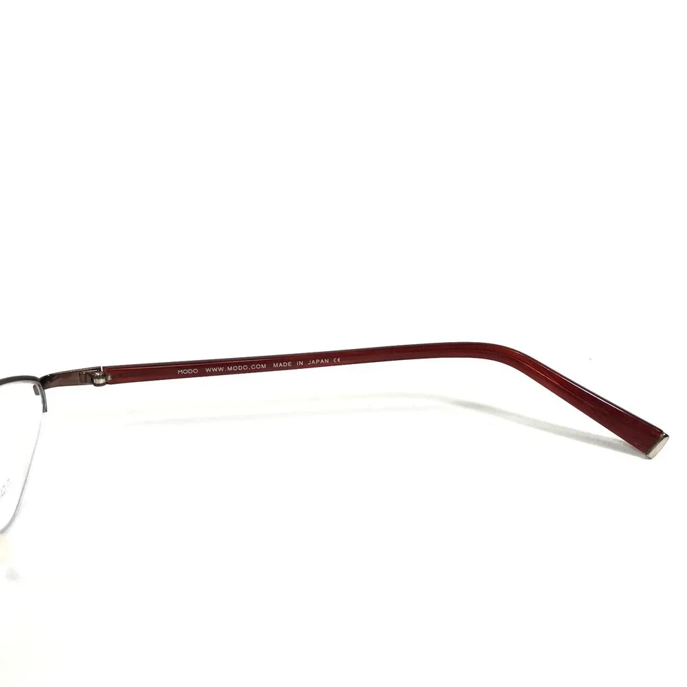 MODO Petite Eyeglasses Frames MOD 607 BWN Brown Red Oval Half Rim 52-15-140